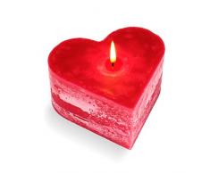 Mamatura Edle Herzkerze | Kerze in Herzform | Dekokerze Love | Liebe Valentienstag Hochzeit Geschenk (Rubinrot)