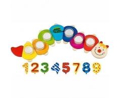 Geburtstagszug GOKI aus Holz Raupe mit Teelicht-Haltern