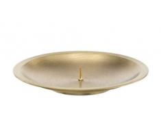 Kerzenteller aus Messing mit Dorn 8 cm Matt