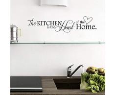 ufengke® The Kitchen is the Heart of the Home Wandtattoo Spruch Zitat, Wandaufkleber Wandbilder für Küche und Esszimmer