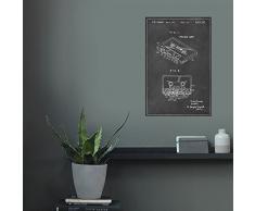 artboxONE Poster 60x40 cm Musik Vintage Audiokassette patent schwarz hochwertiger Design Kunstdruck - Bild Musik von Artkuu