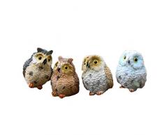 Dosige Miniatur Landschaft Moos Harz Garten Deko DIY-Dekor Pflanze Eule Figur Statue Kreatives Geschenk