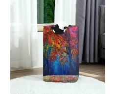 ZOANEN Wäschesack,Herbst Bäume County Wald abstrakte Ölgemälde Kunstdruck Natur,Großer faltbarer Wäschekorb,zusammenklappbarer Wäschekorb,zusammenklappbarer Waschvorratsbehälter