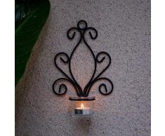 Sziqiqi 2 Stück Kerzenhalter Wand Schwarz Metall Teelichthalter Kreative Deko, Kerzenständer, Schwarz