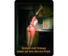 VR46 Schild „Deshalb Steht Schnaps Immer auf dem obersten Regal“, 20 x 30 cm, Blechschild