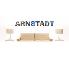 Wandtattoo farbige Wandschrift Städtename Arnstadt mit Sehenswürdigkeiten 80 x 10 cm Länge