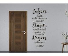 tjapalo® a46 wandtattoo zitate und sprüche Wandsticker Wohnzimmer spruch wandtattoo leben heisst nicht zu warten, Farbe: hellrosa, Größe: H58xB22cm