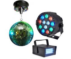 Pack Light Mirrorball 30 cm + Mini Strobe + par-mini-rgbw