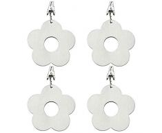 Gobesty Tischdeckenbeschwerer, 4er-Set Tischtuchhalter Edelstahl Tischtuchbeschwerer Clip Tischdeckengewichte mit Stahlclips für Tischdecke, Blume