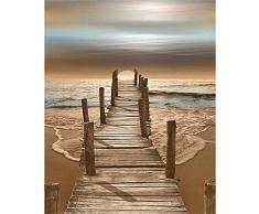 ZUOQUAN DIY Vorgedruckt Leinwand-Ölgemälde Geschenk Für Erwachsene Kinder Malen Nach Zahlen Kits Home Haus Dekor - Brücke Am Meer 40 * 50 cm