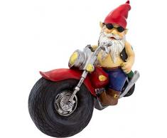 Brubaker Gartenzwerg Motorrad Biker Zwerg - der XXL Kult Zwerg - 32,5 x 27 x 14 cm Idee