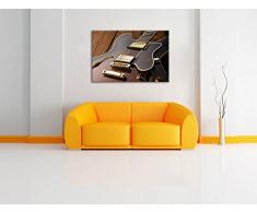 E-Gitarre Format: 60x40 cm auf Leinwand, XXL riesige Bilder fertig gerahmt mit Keilrahmen, Kunstdruck auf Wandbild mit Rahmen, günstiger als Gemälde oder Ölbild, kein Poster oder Plakat