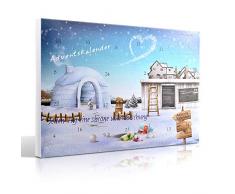 MJARTORIA Weihnachtskalender Adventskalender Damen Kinder mit 24 Überraschungen Xmas Modeschmuck Click-Buttons Armband Halskette Ring Weinglas Marker (Blue)