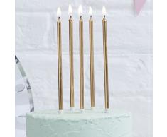 Ginger Ray Geburtstagskerzen, goldfarben, Metallic, 24 Stück