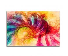 100x70cm Abstrakt047_Leinwandbild - verrücktes, buntes Leben - Abstrakte Kunst Kunstdruck auf Leinwand zeitloses Wohnambiente TOP moderne Wandgestaltung