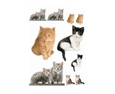 Komar - Deco-Sticker - Wandtattoo KITTY - Größe: 50 x 70 cm (10 Teile) - Wandbild, Wandsticker, Wandaufkleber, Walltattoo, Katzen, Hauskatzen, Tiere, Baby - 17010h
