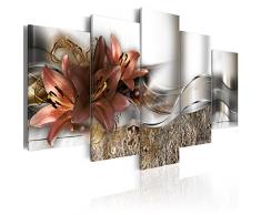 murando - Bilder 225x112 cm - Vlies Leinwandbild - 5 Teilig - Kunstdruck - Modern - Wandbilder XXL - Wanddekoration - Design - Wand Bild - Blumen Lilien Abstrakt b-A-0273-b-n