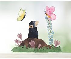 TinyFoxes Fensterbild Ostern Kleiner Maulwurf (40 x 37 cm) - Wiederverwendbares Fensterbild für Ostern