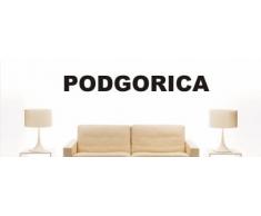 Wandtattoo w1119 Mehrfarbige Wandschrift mit Sehenswürdigkeiten und Stadtnamen - Aufkleber - Dekoration - Stadt Podgorica 40x4