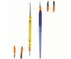 Earlywish 2 Sets Denture Keramik Porzellan Skulptur Messer Spatel Blade Dental Tool