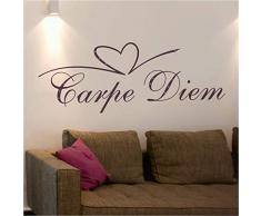 Exklusivpro Wandtattoo Carpe Diem Zitat Spruch Worte inkl. Swarovski u. Rakel (wcd03 weiß) 90 x 34 cm mit Farb- u. Größenauswahl