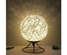 Nachtlicht-Geburtstagsgeschenk INS des romantischen Sternprojektors des Bettes kreatives, das Schnurball-Rattanball-Tischlampe 15CM verdunkelt