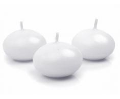 PartyDeco Conf. 50 Schwimmkerzen, Wachs, Weiß, Packung