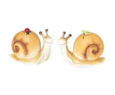 HEITMANN DECO Schnecken mit Schmetterling und Marienkäfer - Dekofigur - Gartendeko, Deko Wohnzimmer, Frühlingsdeko, Ostern - 2er-Set, klein - Orange