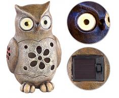 Lunartec Solar Figuren: Deko-Eule mit leuchtenden LED-Augen und Solar-Panel, 16 cm, IP44 (Solarfigur)