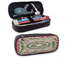 Federmappe,Schlampermäppchen,Kosmetiktasche Organizer,Stifte Mäppchen,Weihnachten,Tannenkranz Mit Lebendigen Kugeln Figuren Verzierte Blumen Glocken Geschenke Drucken Mehrfarbig Pu Leder Bleistift