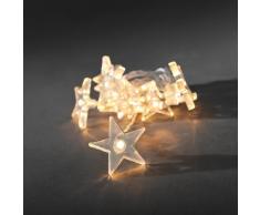 Konstsmide 1405-103 LED Dekolichterkette klare Sterne / für Innen (IP20) / Batteriebetrieben: 3xAA 1.5V (exkl.) / 10 warm weiße Dioden / transparentes Kabel