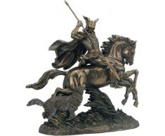 Veronese by Joh. Vogler GmbH Göttervater Odin auf 8 flüssigem Pferd Sleipnir mit Wolf + Speer bronziert Sammel Figur