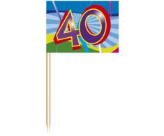 Deko-Picker: Party-Picker, »Birthday Swirl«, Zahl 40, 50er-Pack