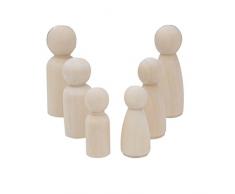 IPOTCH 30 pcs DIY Holzfiguren Figurenkegel Spielfiguren Krippenfiguren Mann Frau Junge Mädchen