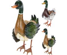 Koopman Ente aus Metall, Gartenfigur 40 cm hoch, Dekofigur, Metallfigur