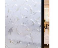 rabbitgoo Statische Fensterfolie Blickdicht Sichtschutzfolie selbsthaftend Milchglasfolie Sichtschutz Folie Dekofolie Anti-UV 44.5 x 200 cm