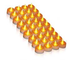 (DANIP) LED Kerzen, 36 LED Teelichter Kerzen flammenlos hell blinkend elektrische Gefälschte Kerze nach Hause Weihnachtsschmuck Hochzeitstisch Geschenk im Freien (warmes Gelb 1 × 36)