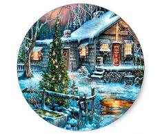 Gaming Mausepad,Rutschfeste Unterseite Mouse Mat,Weihnachtsdorf-Stadt 20Cm Besonders Angefertigt Mousemat Tischrechner-Mäuseauflage Büro-Auflage
