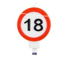 Folat Zahlenkerze * Verkehrsschild Zahl 18 * // Verkehrszeichen Geburtstagsk