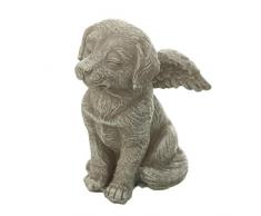 Grabschmuck Hunde Figur sitzend, geschlossene Augen, Engelsflügel. 9cm. 1 Stück