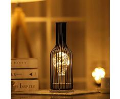 Led-leuchten kleine nachtlichter rotweinglas wein flaschenvase geschenk beleuchtet dekorative leuchten, warmweiß, rotweinflasche