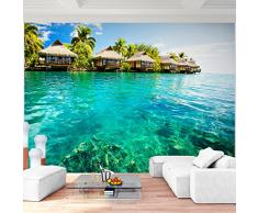 Fototapete Strand Meer 396 x 280 cm Vlies Wand Tapete Wohnzimmer Schlafzimmer Büro Flur Dekoration Wandbilder XXL Moderne Wanddeko - 100% MADE IN GERMANY - Wasser Landschaft Natur Blau Türkis Runa Tapeten 9011012c