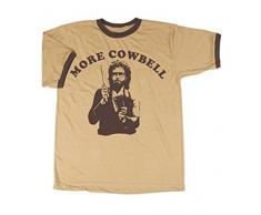 SNL Saturday Night Live More Cowbell Vintage Tan with Braun Ringers T-Shirt Tee (Medium)