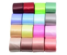 16 Farbiges Set Doppelseitiges Satinband Grosgrain Bändern Geschenk Bänder 25mm