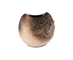 OTTO KERAMIK 2841 Krater Vase, 8 x 14 x 13 cm, weiÃ/braun