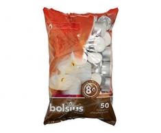 bolsius - 600 Teelichter in Premium Qualität mit 8 Stunden Brenndauer - Kerzen in Weiß mit Silberschale für Windlichter, die Gastro/Gastronomie & Weihnachten - Großpackung mit Langer Brennzeit