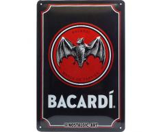 Nostalgic-Art Retro Blechschild - BACARDI - Logo Black, Vintage Geschenk-Idee für Rum-Fans, zur Dekoration als Bar-Zubehör, 20 x 30 cm