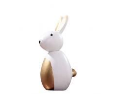 ZLBYB Dekoration Skulptur-Skulptur Neugierig Stehend Weißes Kaninchen Statue for Garten ， Ornamente Hauptdekorationen Handwerk Figuren Keramik Vögel Hochzeitsgeschenke (Color : A)