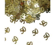 Goldenes Konfetti mit Geburtstagszahl: 50 // 1 Tüte mit 15g // Deko Tischdeko Jubiläum Zahlenkonfetti Gold Goldene Hochzeit