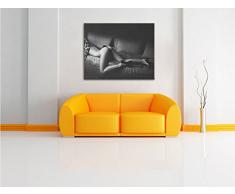 Wunderschöne Frau mit sexy Po Kunst B&W, Format: 120x80 auf Leinwand, XXL riesige Bilder fertig gerahmt mit Keilrahmen, Kunstdruck auf Wandbild mit Rahmen, günstiger als Gemälde oder Ölbild, kein Poster oder Plakat